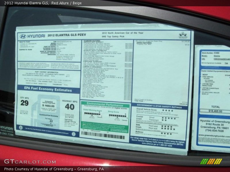 Red Allure / Beige 2012 Hyundai Elantra GLS