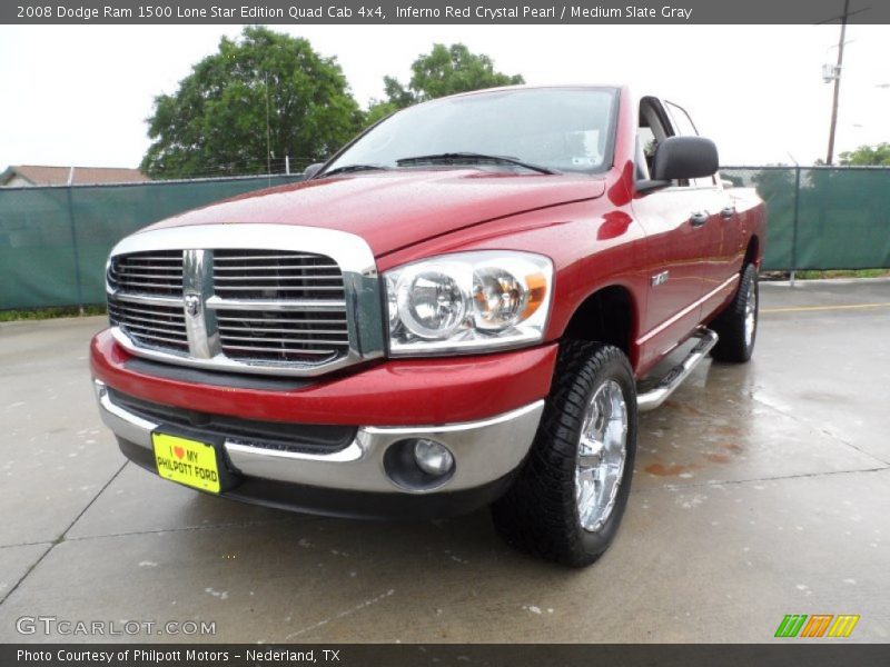 Inferno Red Crystal Pearl / Medium Slate Gray 2008 Dodge Ram 1500 Lone Star Edition Quad Cab 4x4
