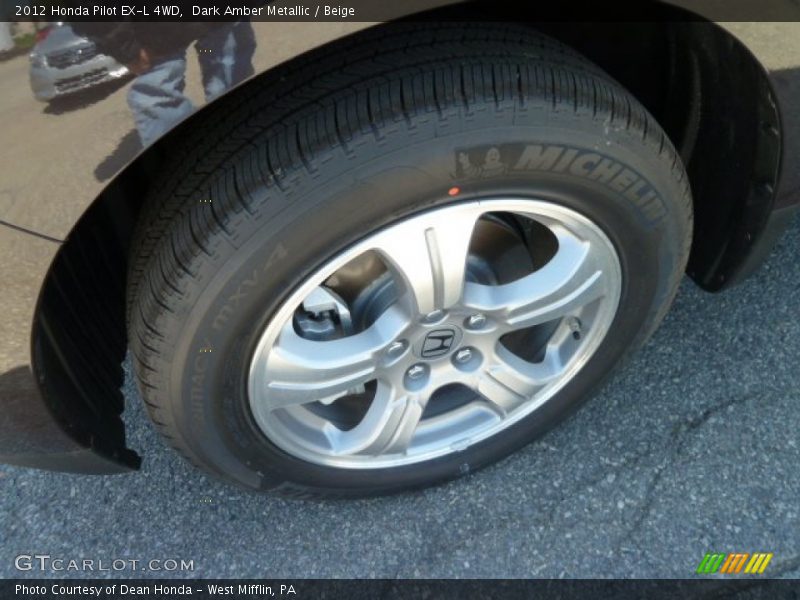Dark Amber Metallic / Beige 2012 Honda Pilot EX-L 4WD