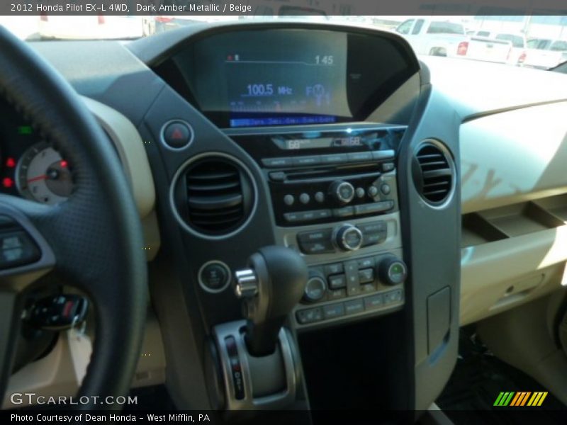 Dark Amber Metallic / Beige 2012 Honda Pilot EX-L 4WD