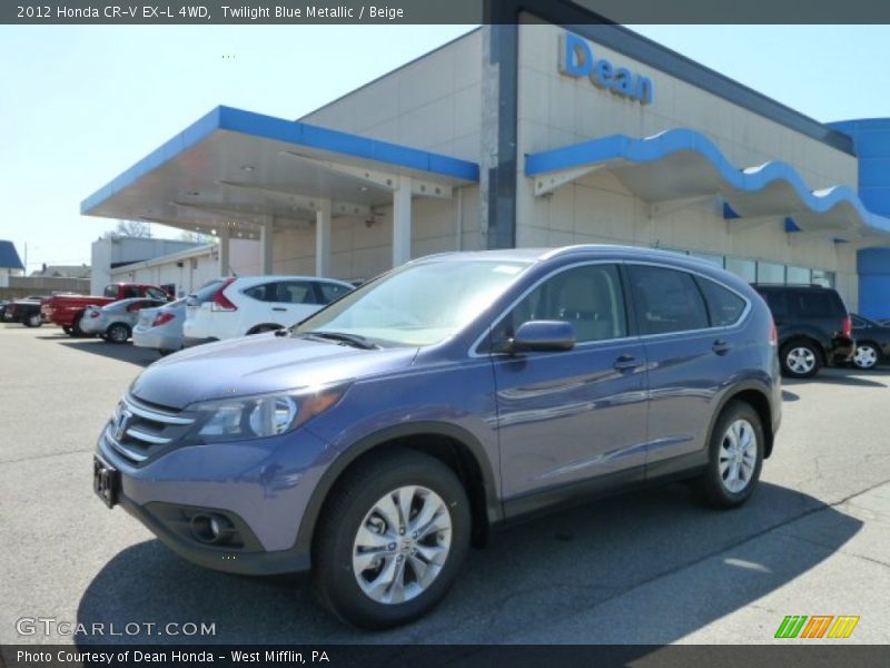 Twilight Blue Metallic / Beige 2012 Honda CR-V EX-L 4WD