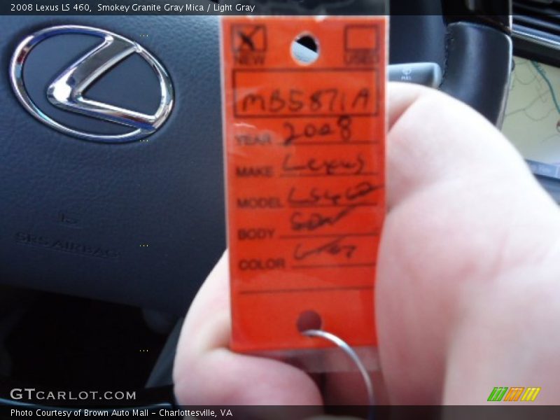 Smokey Granite Gray Mica / Light Gray 2008 Lexus LS 460