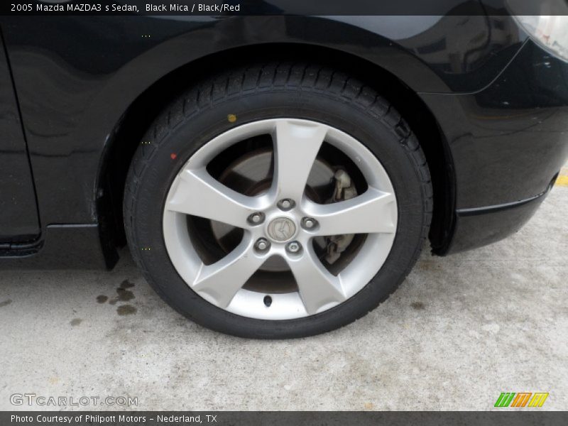 Black Mica / Black/Red 2005 Mazda MAZDA3 s Sedan