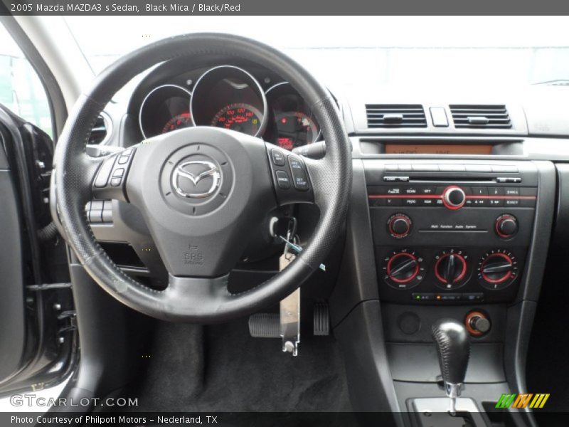 Black Mica / Black/Red 2005 Mazda MAZDA3 s Sedan
