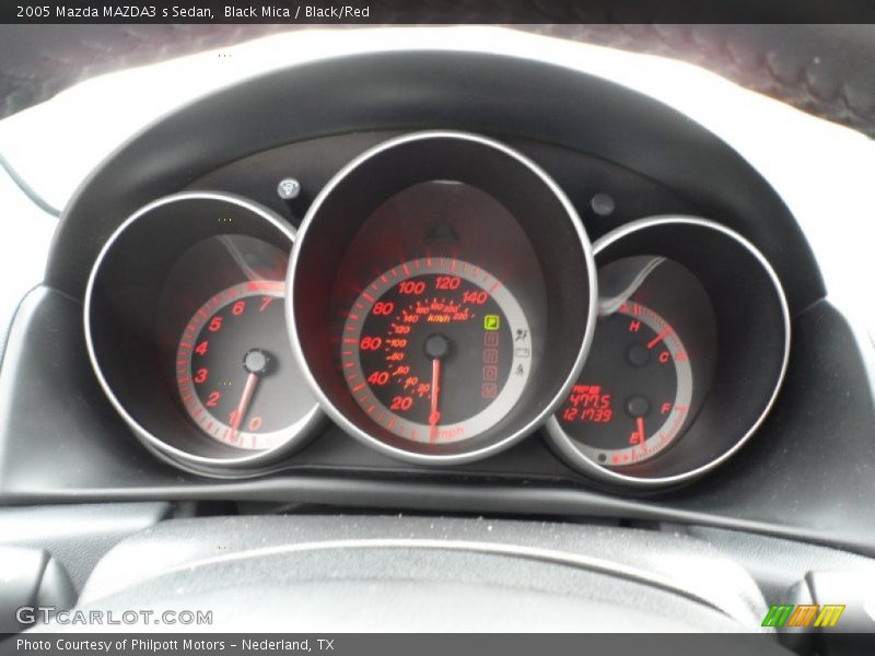 Black Mica / Black/Red 2005 Mazda MAZDA3 s Sedan