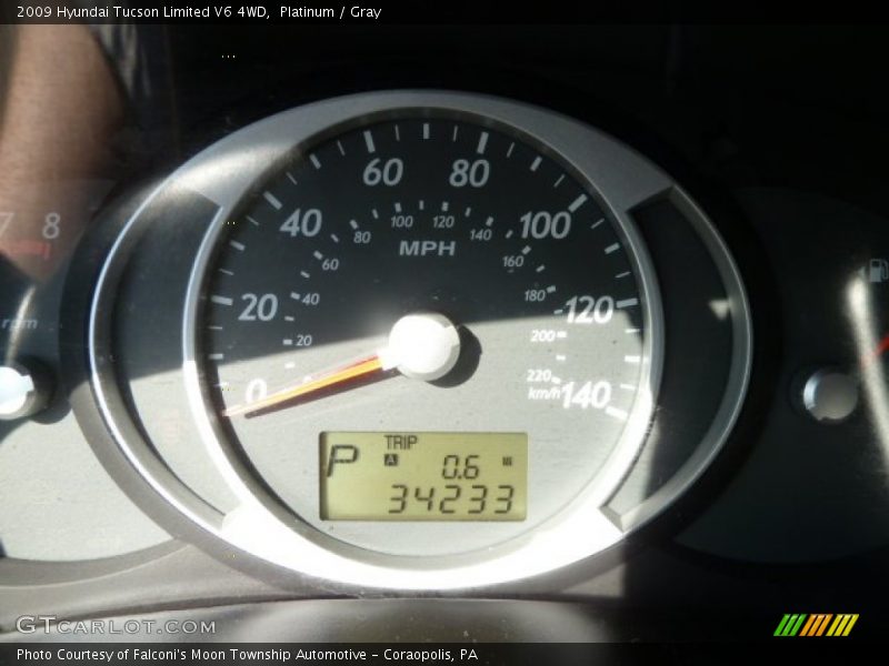 Platinum / Gray 2009 Hyundai Tucson Limited V6 4WD
