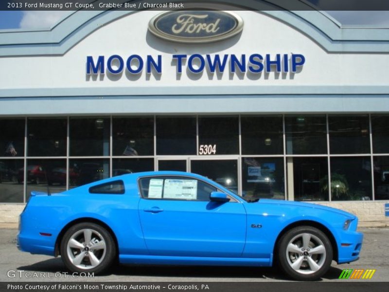 Grabber Blue / Charcoal Black 2013 Ford Mustang GT Coupe