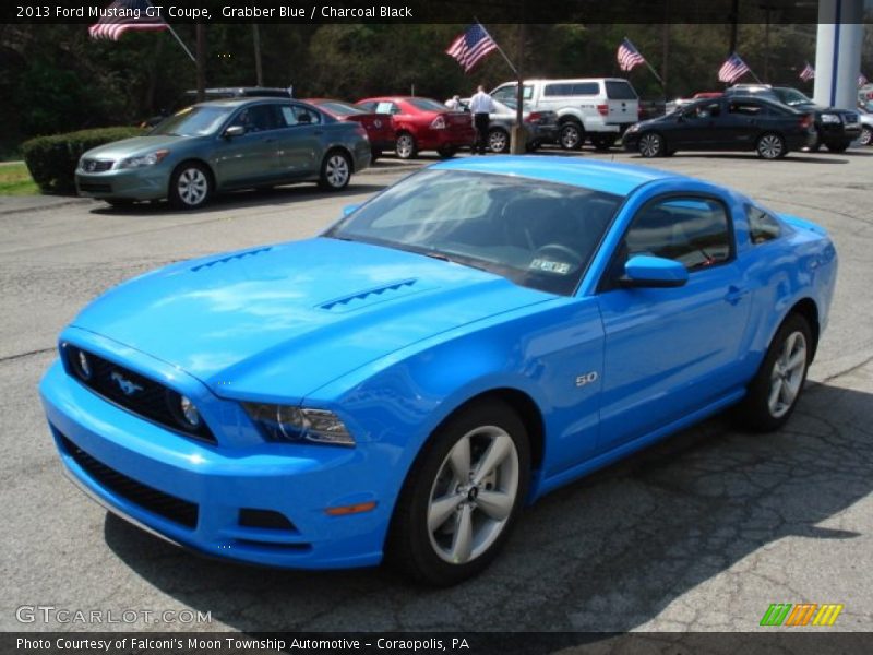 Grabber Blue / Charcoal Black 2013 Ford Mustang GT Coupe