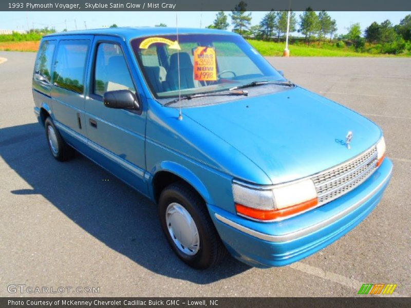 Skyblue Satin Glow / Mist Gray 1993 Plymouth Voyager