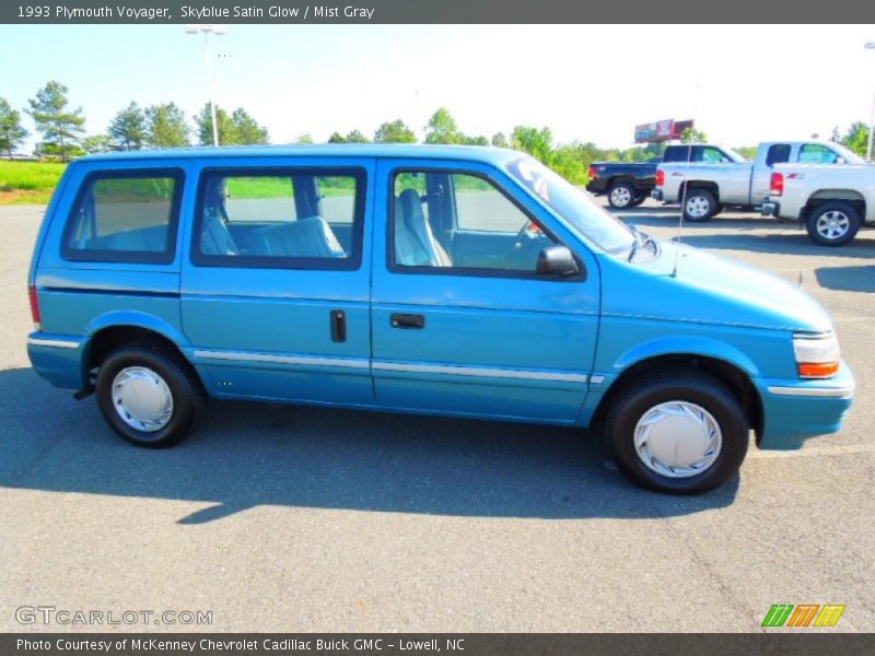 Skyblue Satin Glow / Mist Gray 1993 Plymouth Voyager