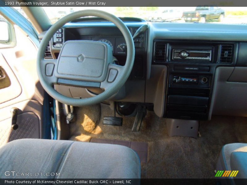 Skyblue Satin Glow / Mist Gray 1993 Plymouth Voyager
