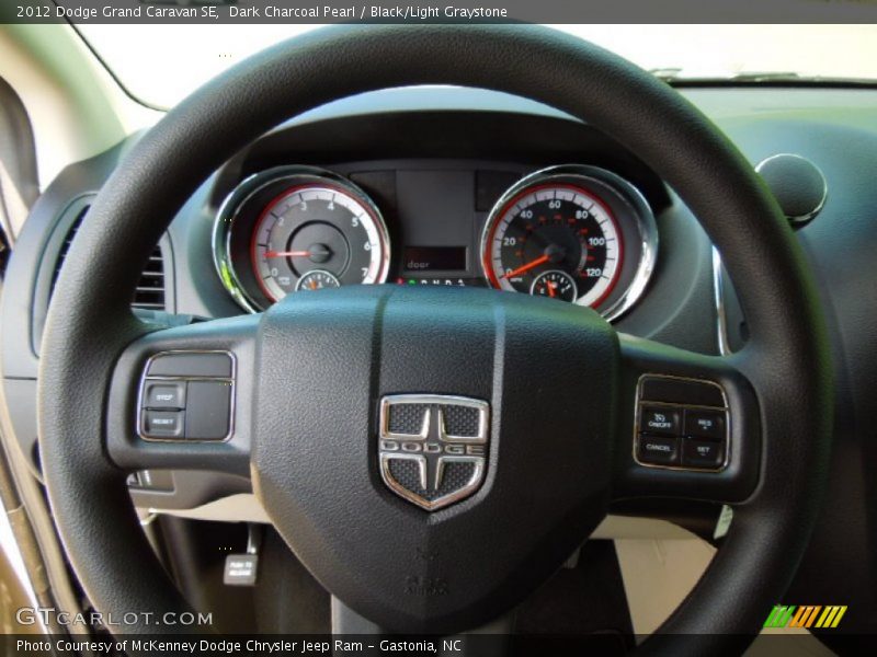 Dark Charcoal Pearl / Black/Light Graystone 2012 Dodge Grand Caravan SE