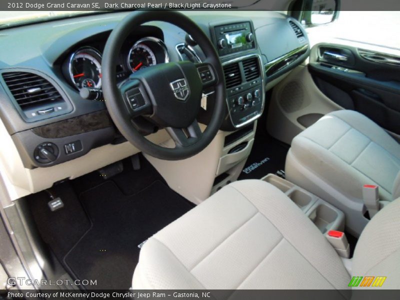 Dark Charcoal Pearl / Black/Light Graystone 2012 Dodge Grand Caravan SE