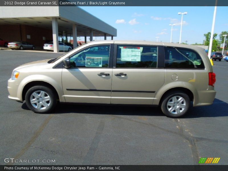 Cashmere Pearl / Black/Light Graystone 2012 Dodge Grand Caravan SE