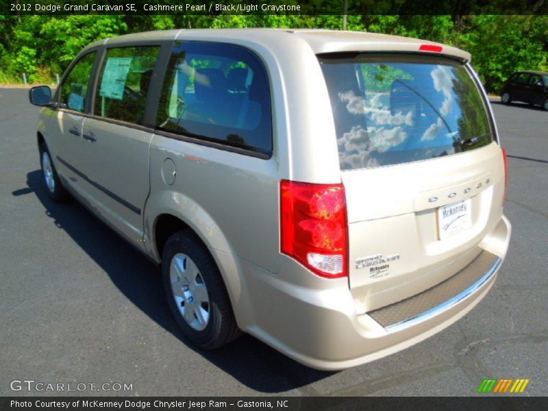 Cashmere Pearl / Black/Light Graystone 2012 Dodge Grand Caravan SE