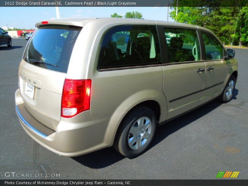 Cashmere Pearl / Black/Light Graystone 2012 Dodge Grand Caravan SE