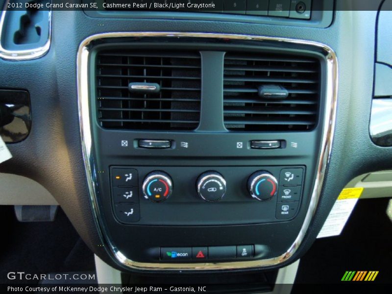 Cashmere Pearl / Black/Light Graystone 2012 Dodge Grand Caravan SE