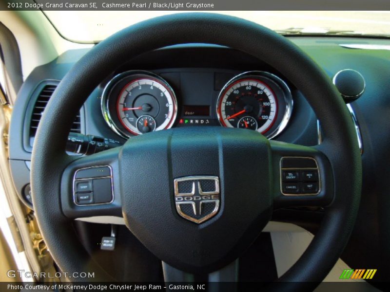Cashmere Pearl / Black/Light Graystone 2012 Dodge Grand Caravan SE