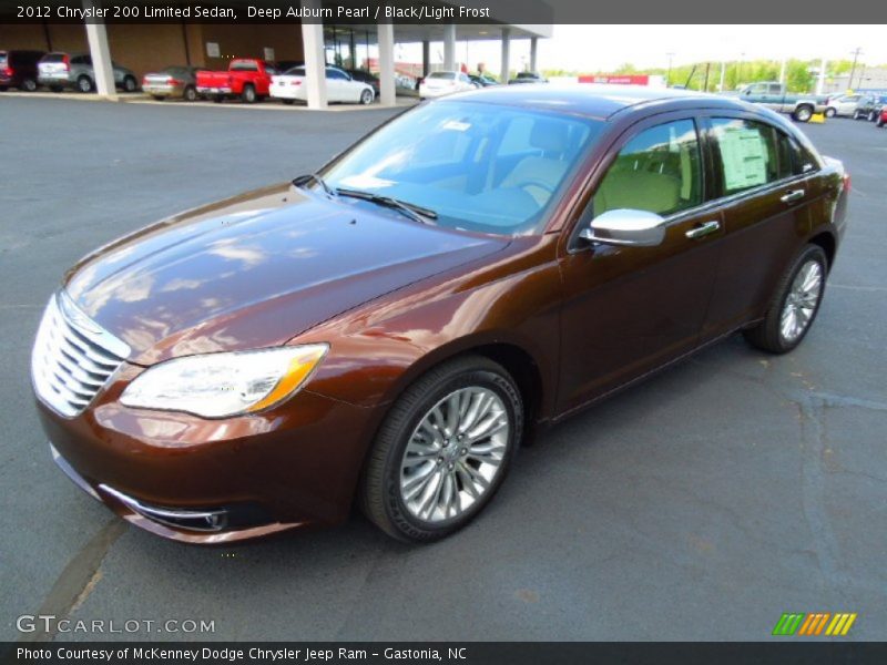 Deep Auburn Pearl / Black/Light Frost 2012 Chrysler 200 Limited Sedan