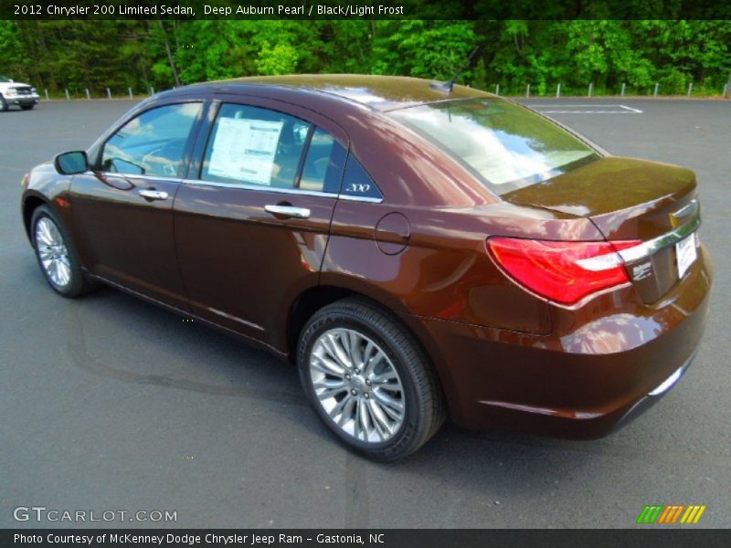 Deep Auburn Pearl / Black/Light Frost 2012 Chrysler 200 Limited Sedan