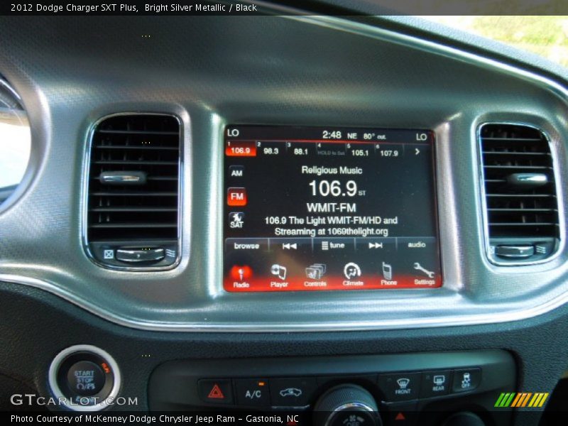 Bright Silver Metallic / Black 2012 Dodge Charger SXT Plus