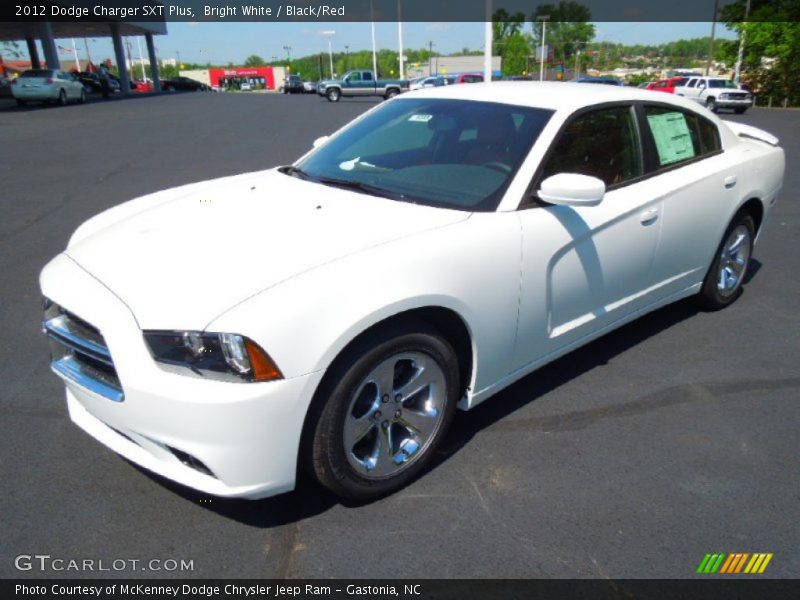 Bright White / Black/Red 2012 Dodge Charger SXT Plus