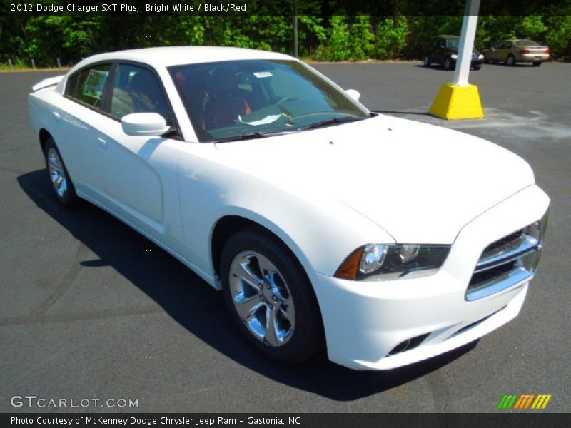 Bright White / Black/Red 2012 Dodge Charger SXT Plus
