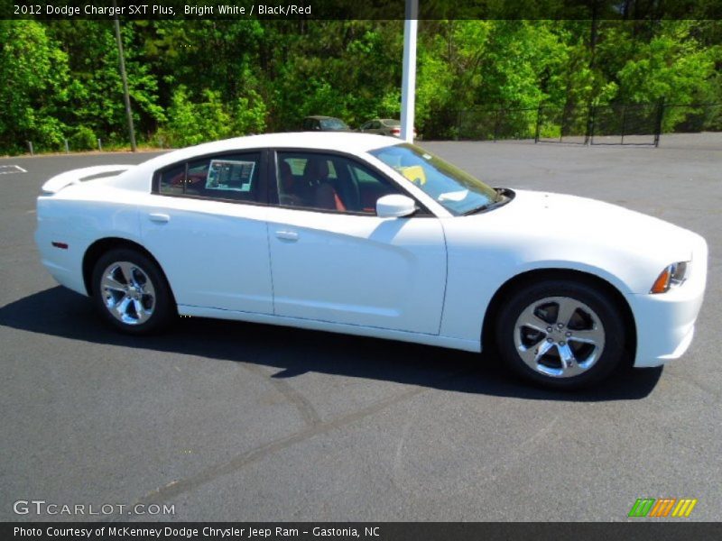 Bright White / Black/Red 2012 Dodge Charger SXT Plus