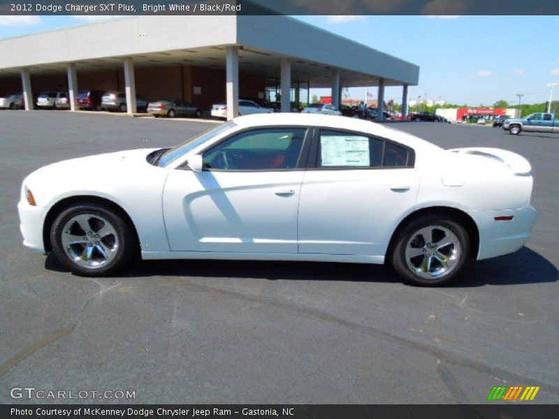 Bright White / Black/Red 2012 Dodge Charger SXT Plus