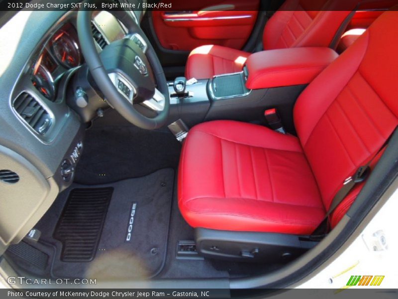 Bright White / Black/Red 2012 Dodge Charger SXT Plus