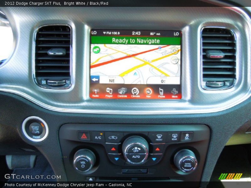 Bright White / Black/Red 2012 Dodge Charger SXT Plus
