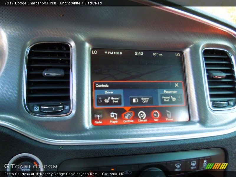 Bright White / Black/Red 2012 Dodge Charger SXT Plus