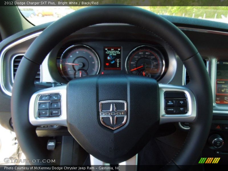 Bright White / Black/Red 2012 Dodge Charger SXT Plus