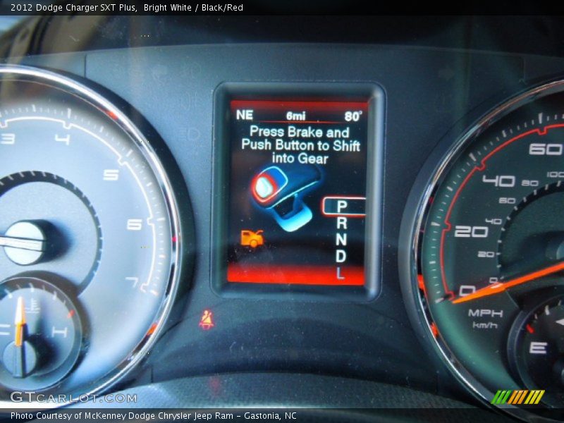 Bright White / Black/Red 2012 Dodge Charger SXT Plus