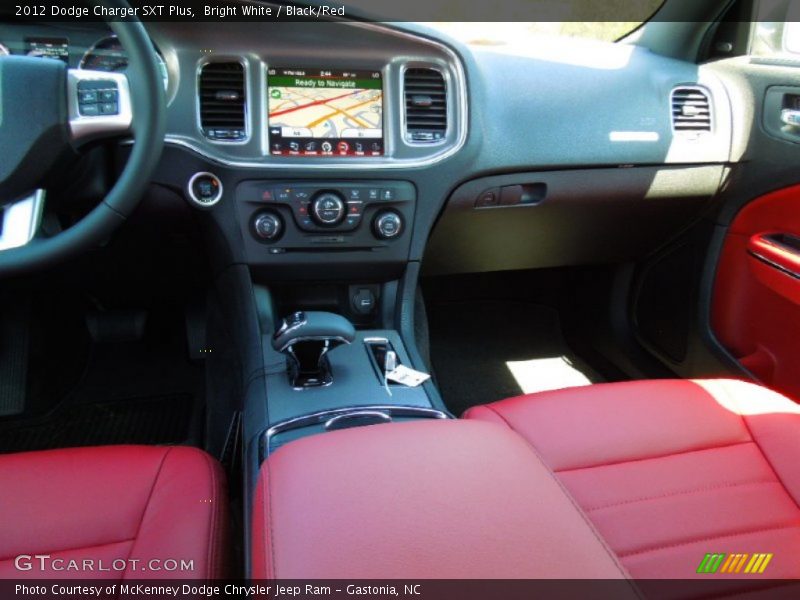 Bright White / Black/Red 2012 Dodge Charger SXT Plus