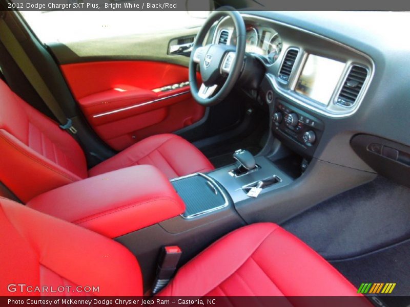 Bright White / Black/Red 2012 Dodge Charger SXT Plus