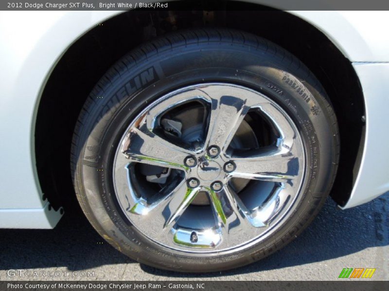 Bright White / Black/Red 2012 Dodge Charger SXT Plus