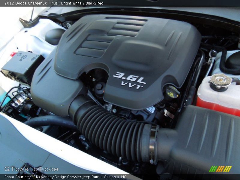 Bright White / Black/Red 2012 Dodge Charger SXT Plus