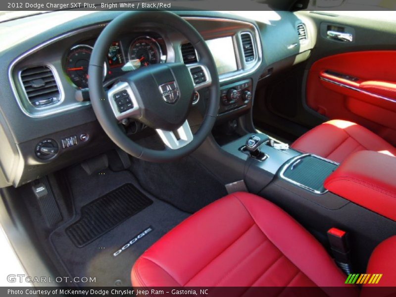 Bright White / Black/Red 2012 Dodge Charger SXT Plus