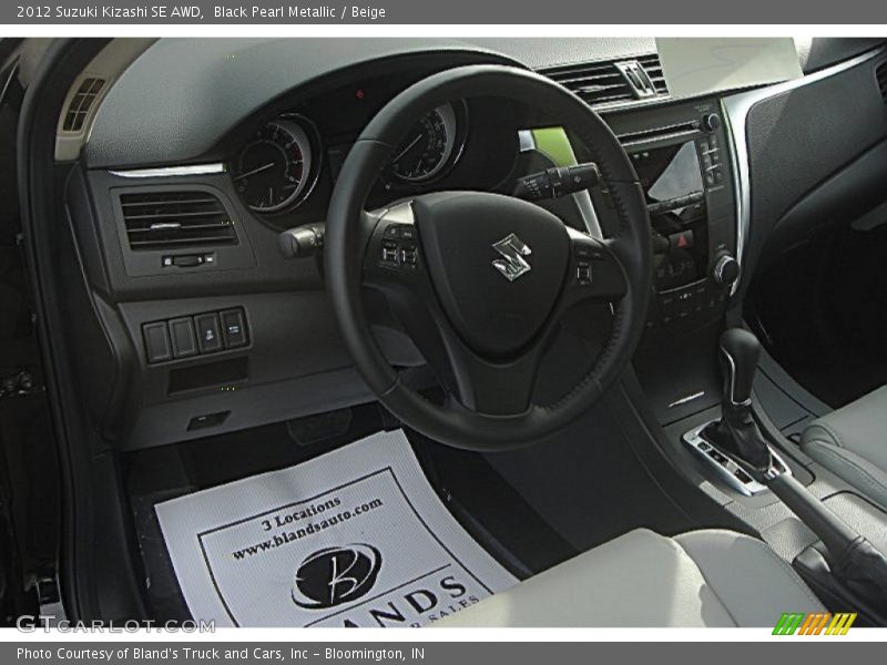 Black Pearl Metallic / Beige 2012 Suzuki Kizashi SE AWD