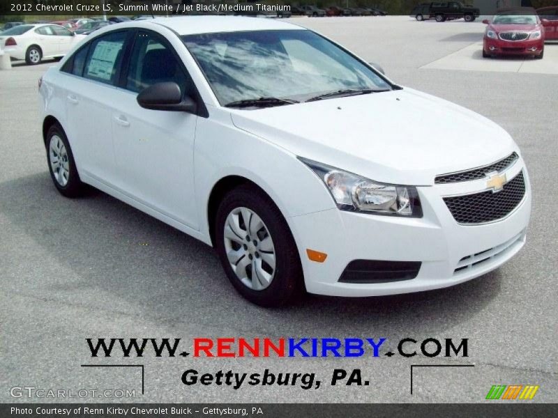 Summit White / Jet Black/Medium Titanium 2012 Chevrolet Cruze LS