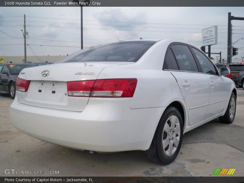 Powder White Pearl / Gray 2008 Hyundai Sonata GLS