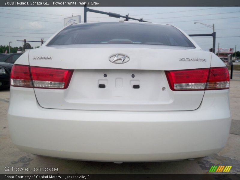 Powder White Pearl / Gray 2008 Hyundai Sonata GLS