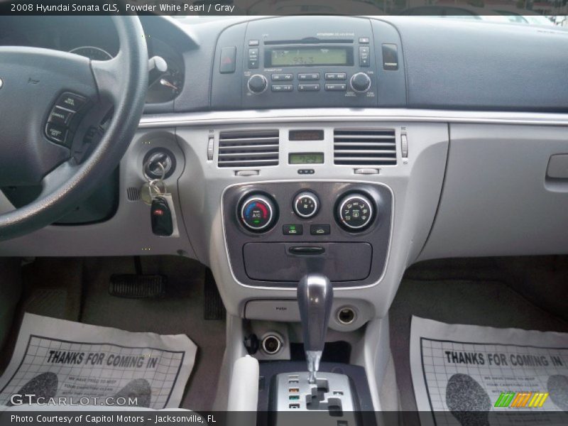 Powder White Pearl / Gray 2008 Hyundai Sonata GLS