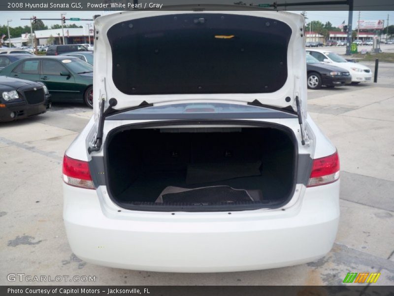 Powder White Pearl / Gray 2008 Hyundai Sonata GLS