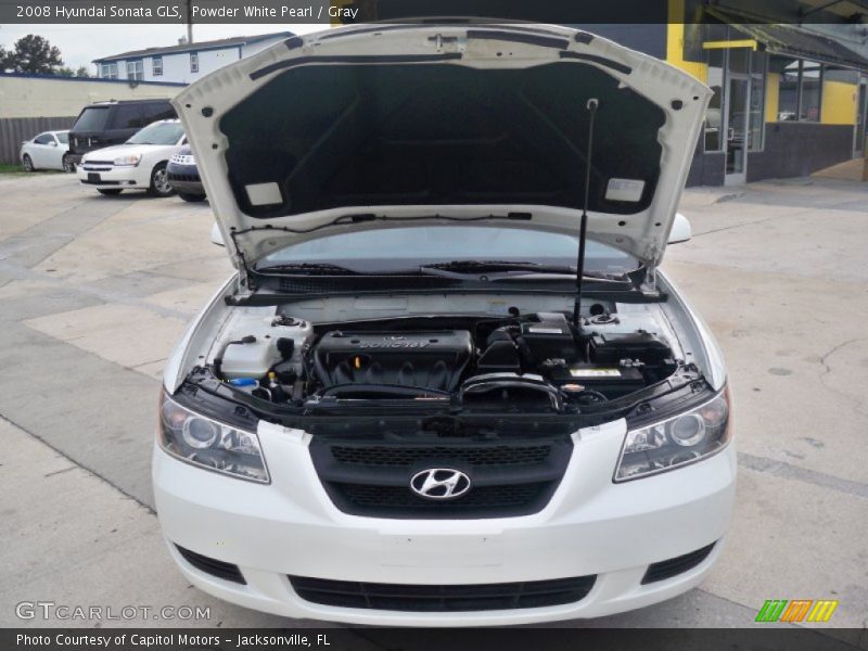 Powder White Pearl / Gray 2008 Hyundai Sonata GLS