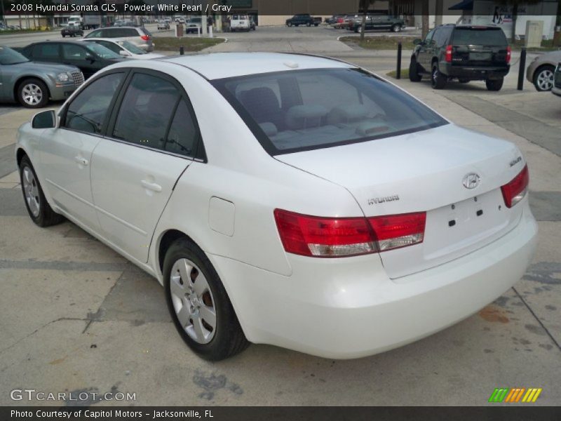 Powder White Pearl / Gray 2008 Hyundai Sonata GLS