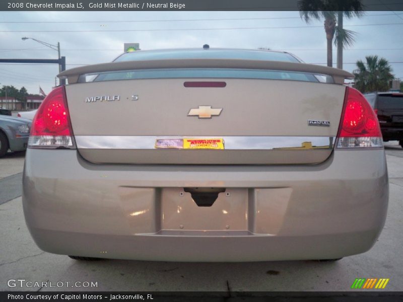 Gold Mist Metallic / Neutral Beige 2008 Chevrolet Impala LS