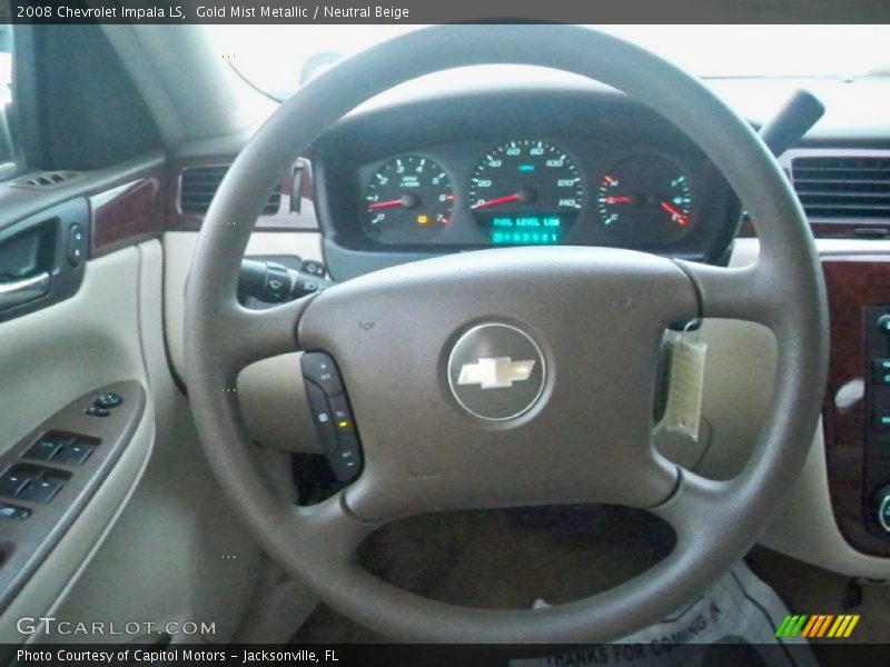 Gold Mist Metallic / Neutral Beige 2008 Chevrolet Impala LS