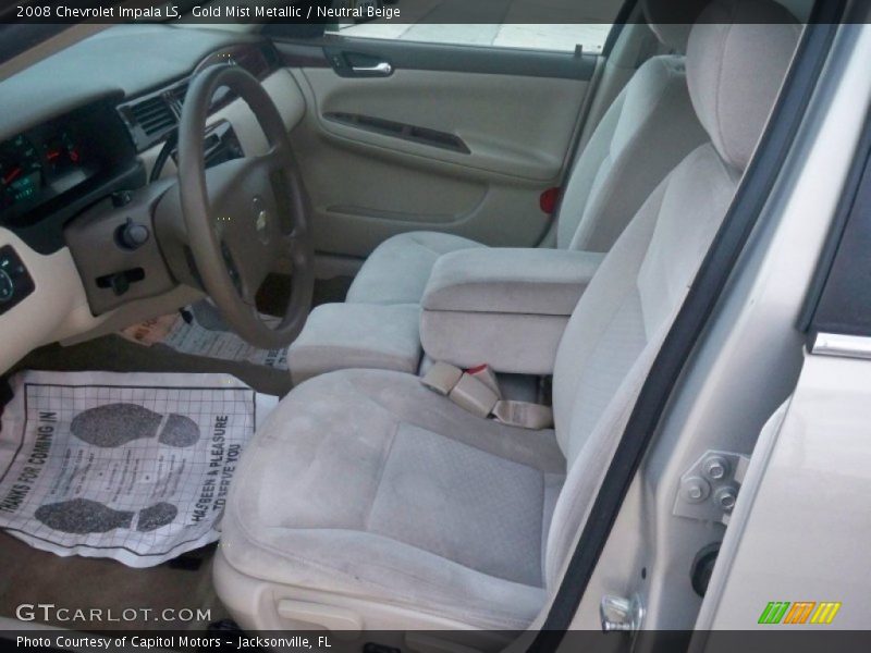 Gold Mist Metallic / Neutral Beige 2008 Chevrolet Impala LS